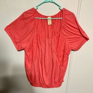 Women’s Faded Glory Coral Lace Blouse 3x (22-24)